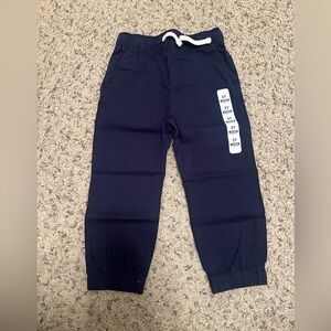 New Toddler Boys Navy Twill Jogger Pants